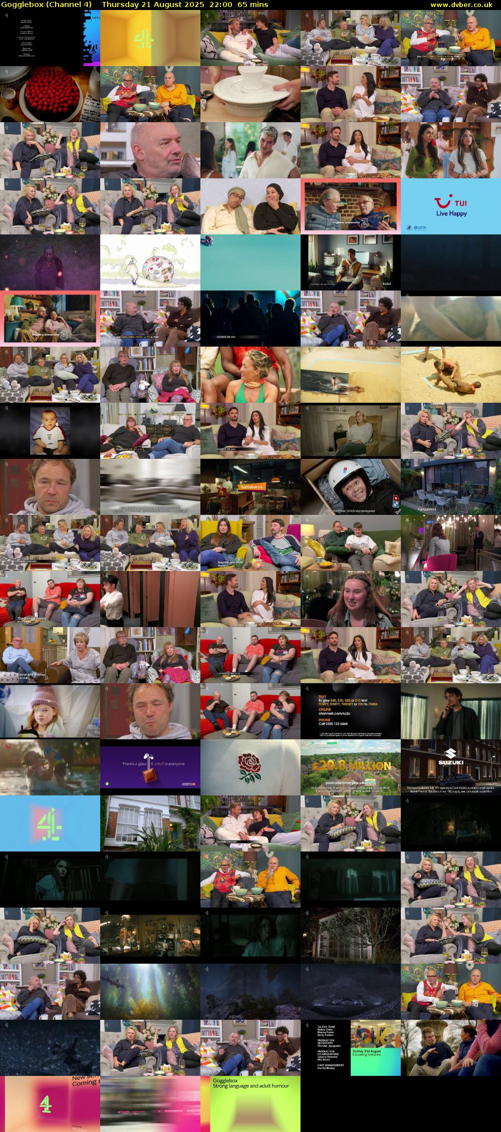 Gogglebox (Channel 4) Thursday 21 August 2025 22:00 - 23:05