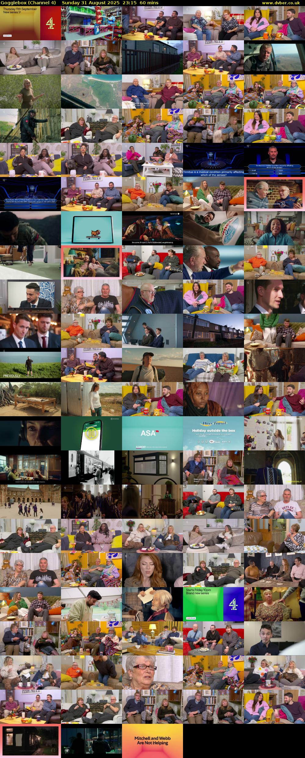 Gogglebox (Channel 4) Sunday 31 August 2025 23:15 - 00:15