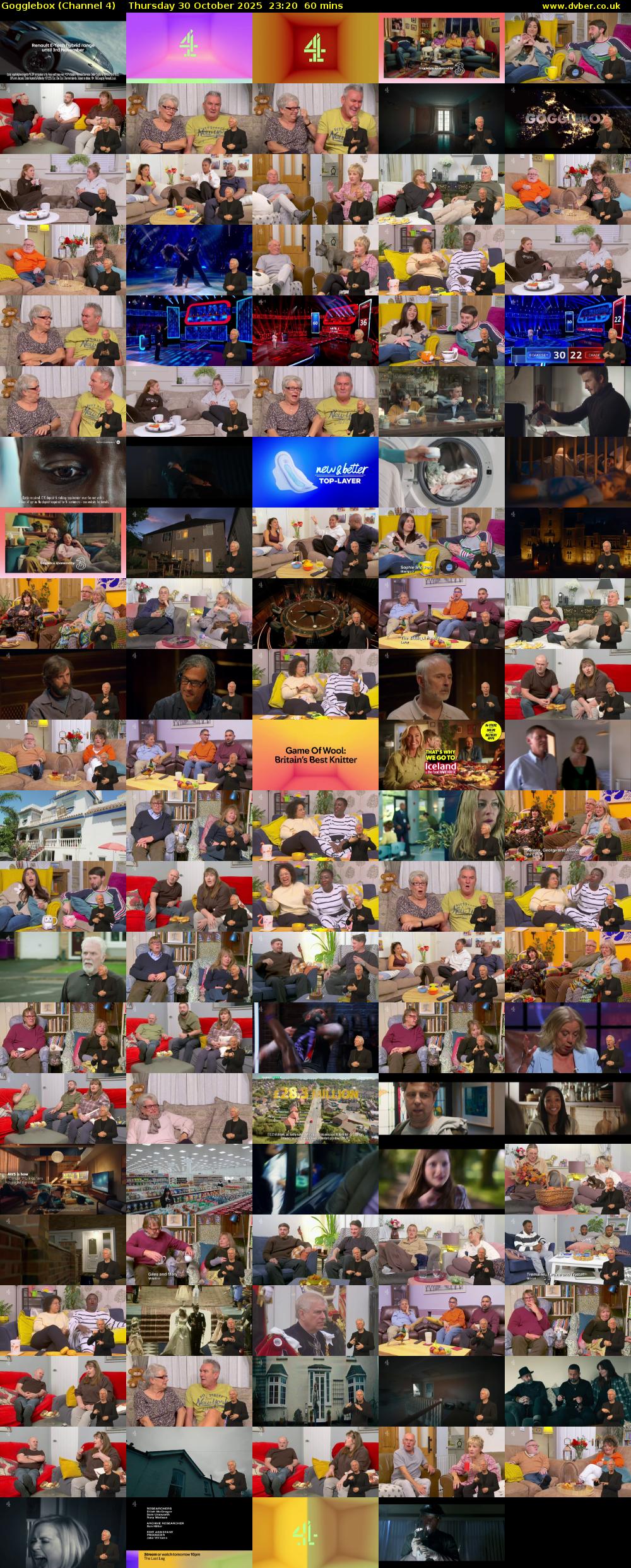 Gogglebox (Channel 4) Thursday 30 October 2025 23:20 - 00:20