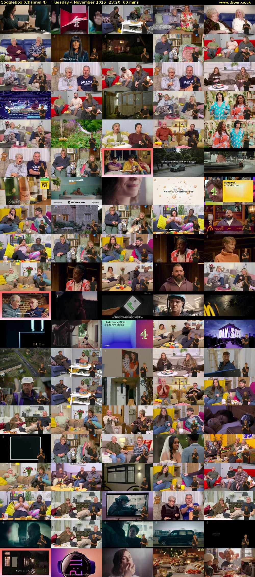 Gogglebox (Channel 4) Tuesday 4 November 2025 23:20 - 00:20