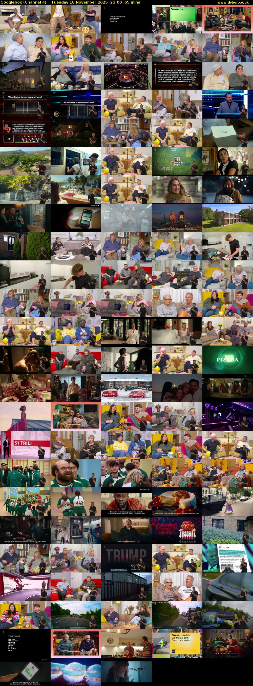 Gogglebox (Channel 4) Tuesday 18 November 2025 23:00 - 00:05