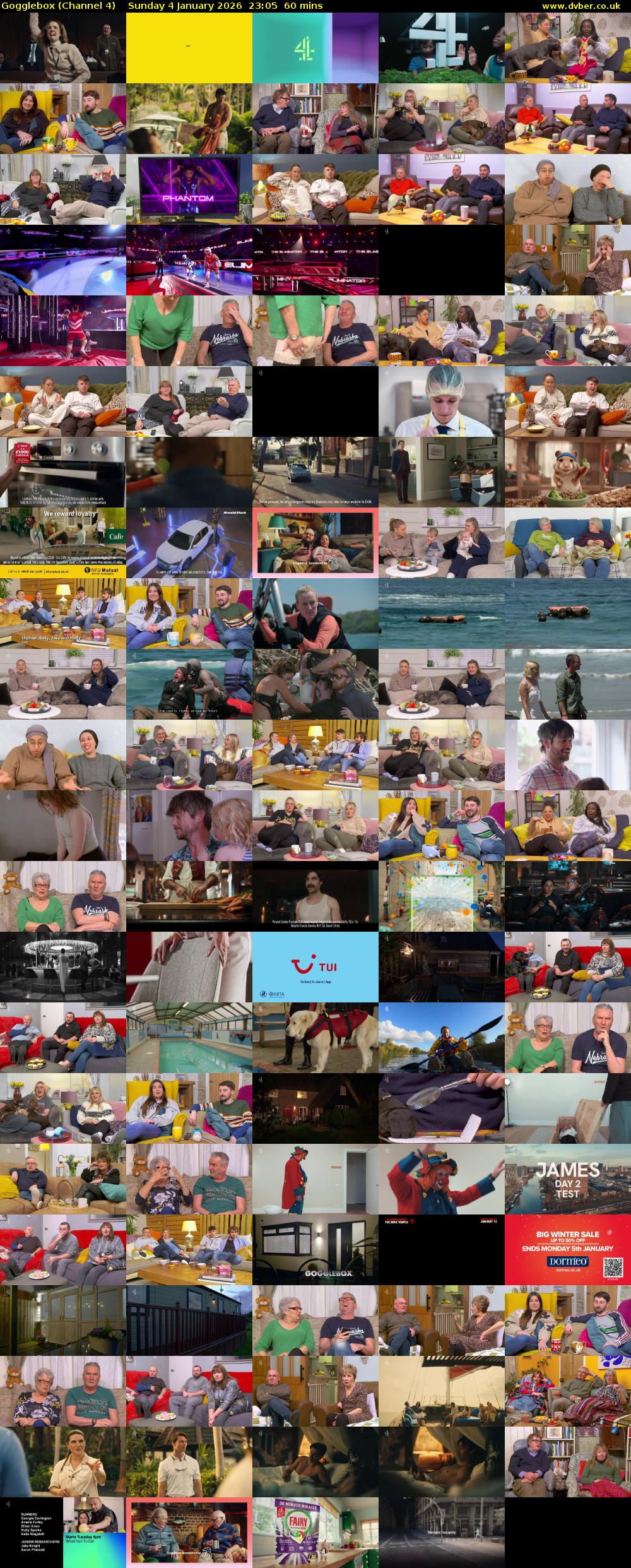 Gogglebox (Channel 4) Sunday 4 January 2026 23:05 - 00:05