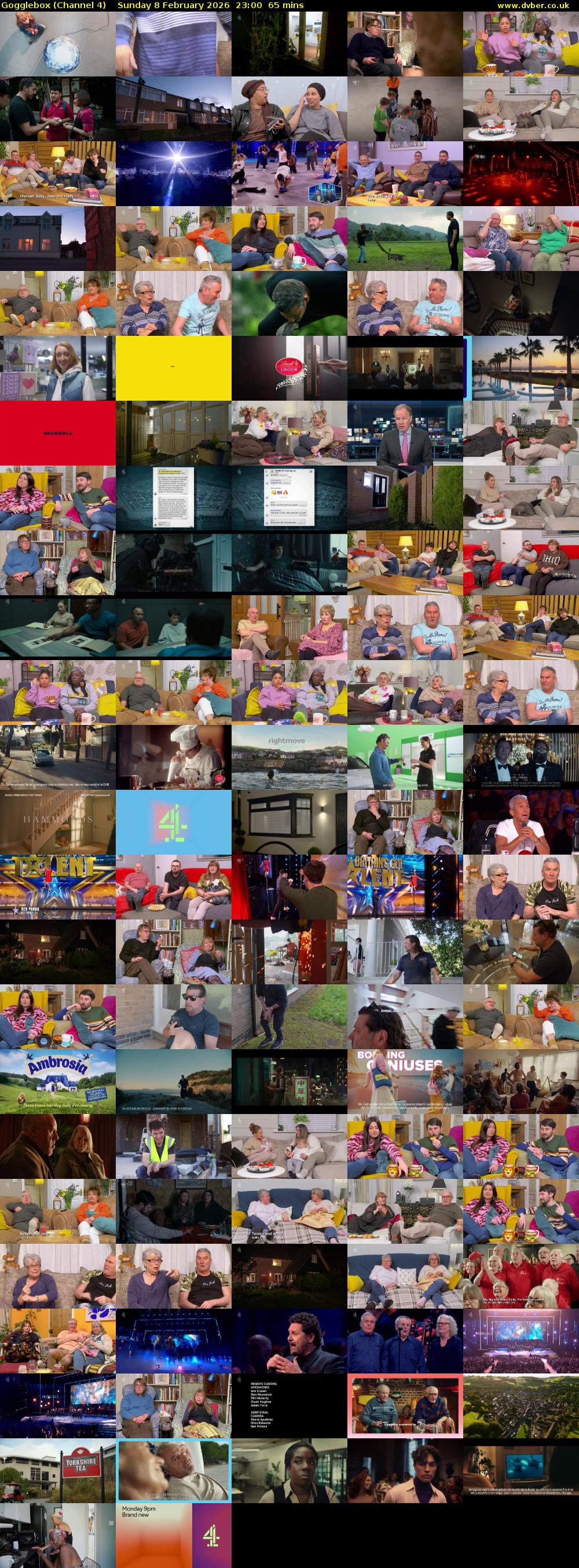 Gogglebox (Channel 4) Sunday 8 February 2026 23:00 - 00:05
