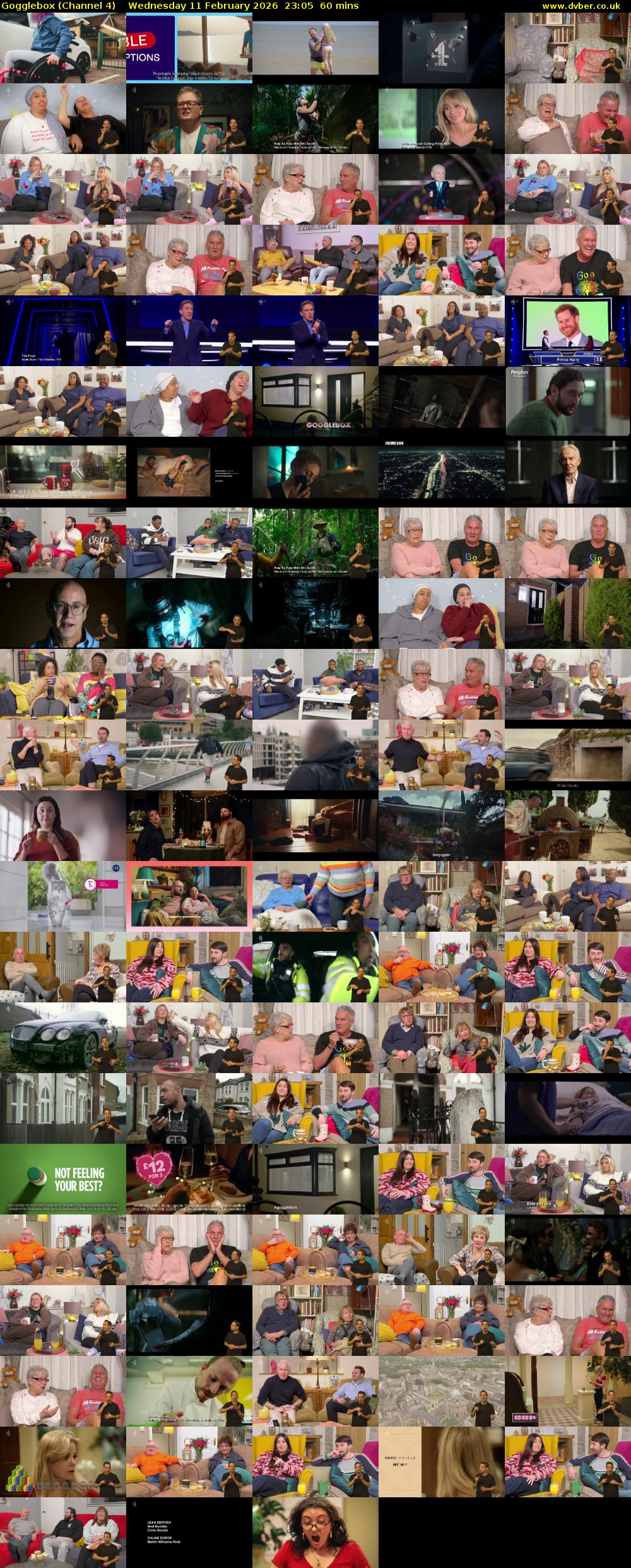 Gogglebox (Channel 4) Wednesday 11 February 2026 23:05 - 00:05