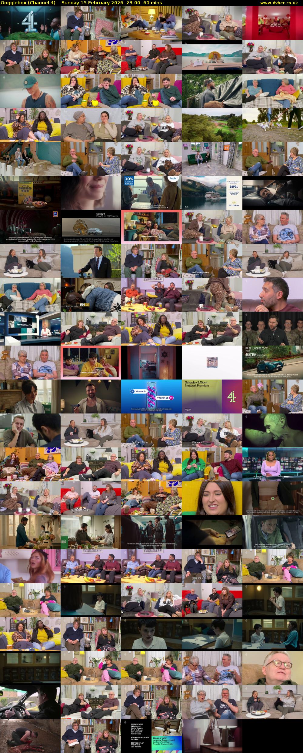 Gogglebox (Channel 4) Sunday 15 February 2026 23:00 - 00:00