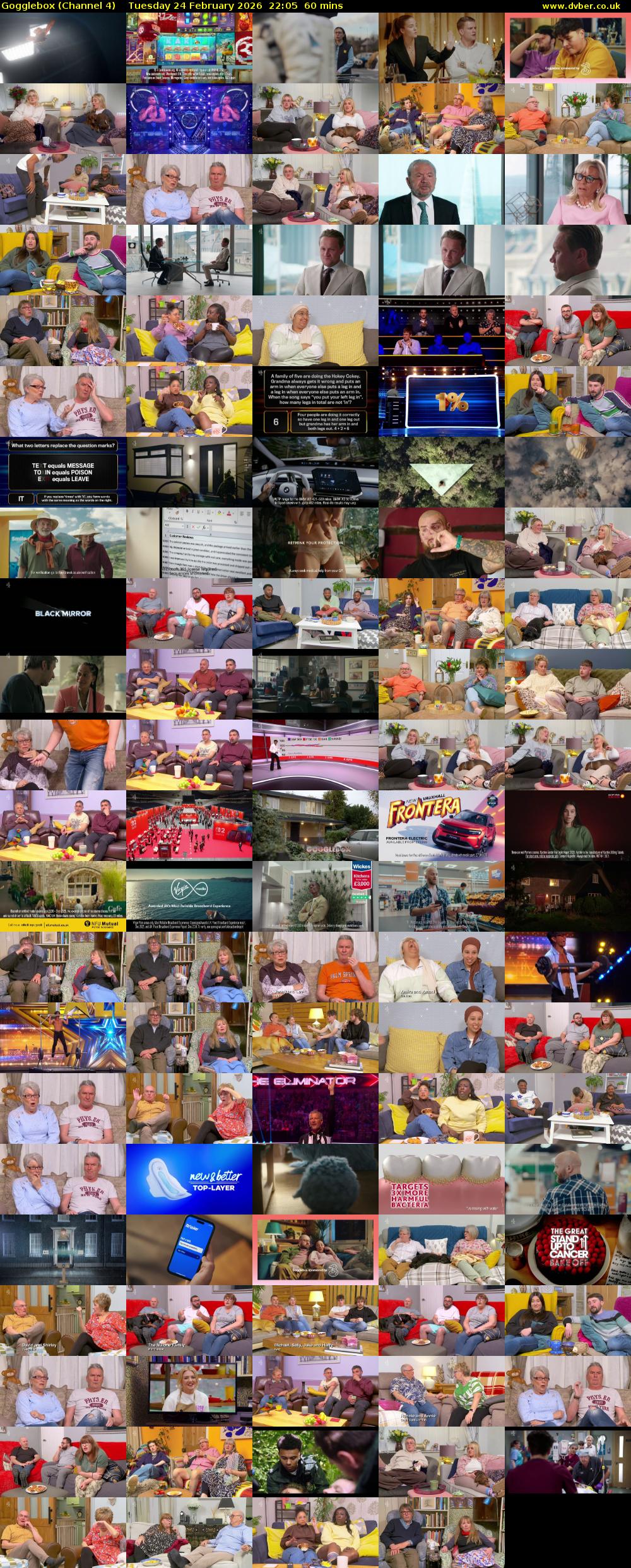 Gogglebox (Channel 4) Tuesday 24 February 2026 22:05 - 23:05