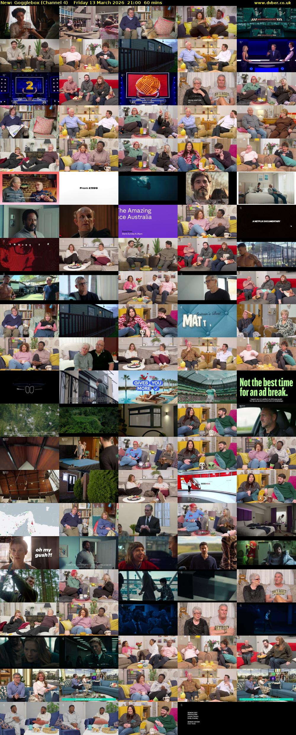 Gogglebox (Channel 4) Friday 13 March 2026 21:00 - 22:00