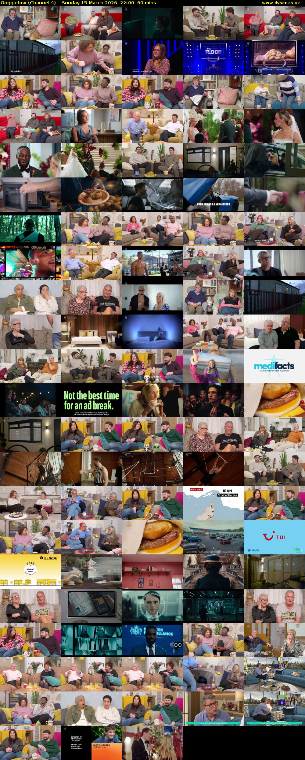 Gogglebox (Channel 4) Sunday 15 March 2026 22:00 - 23:00