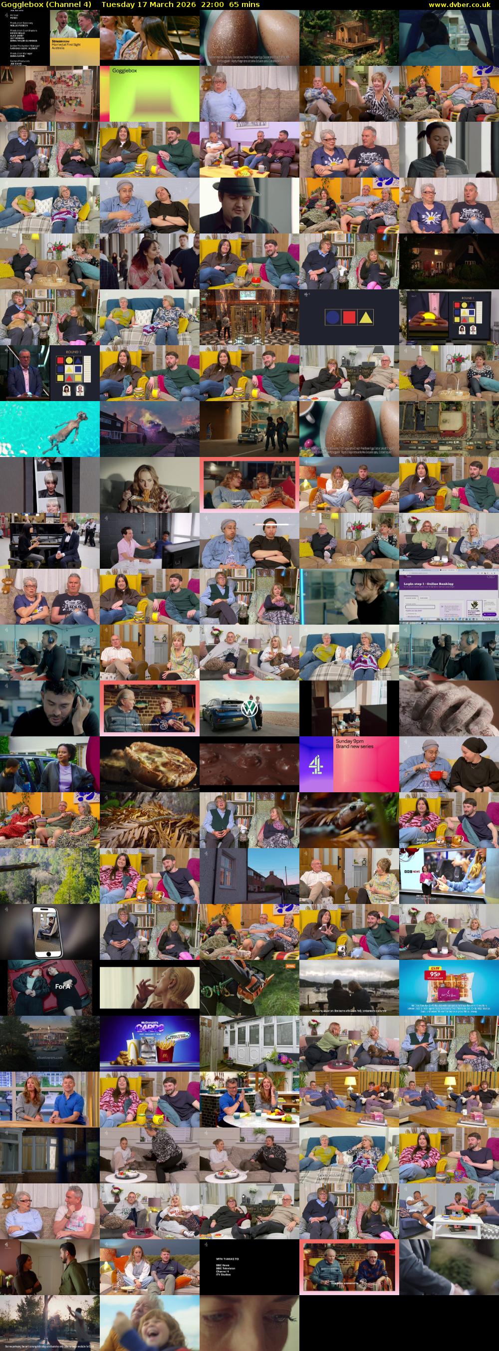 Gogglebox (Channel 4) Tuesday 17 March 2026 22:00 - 23:05