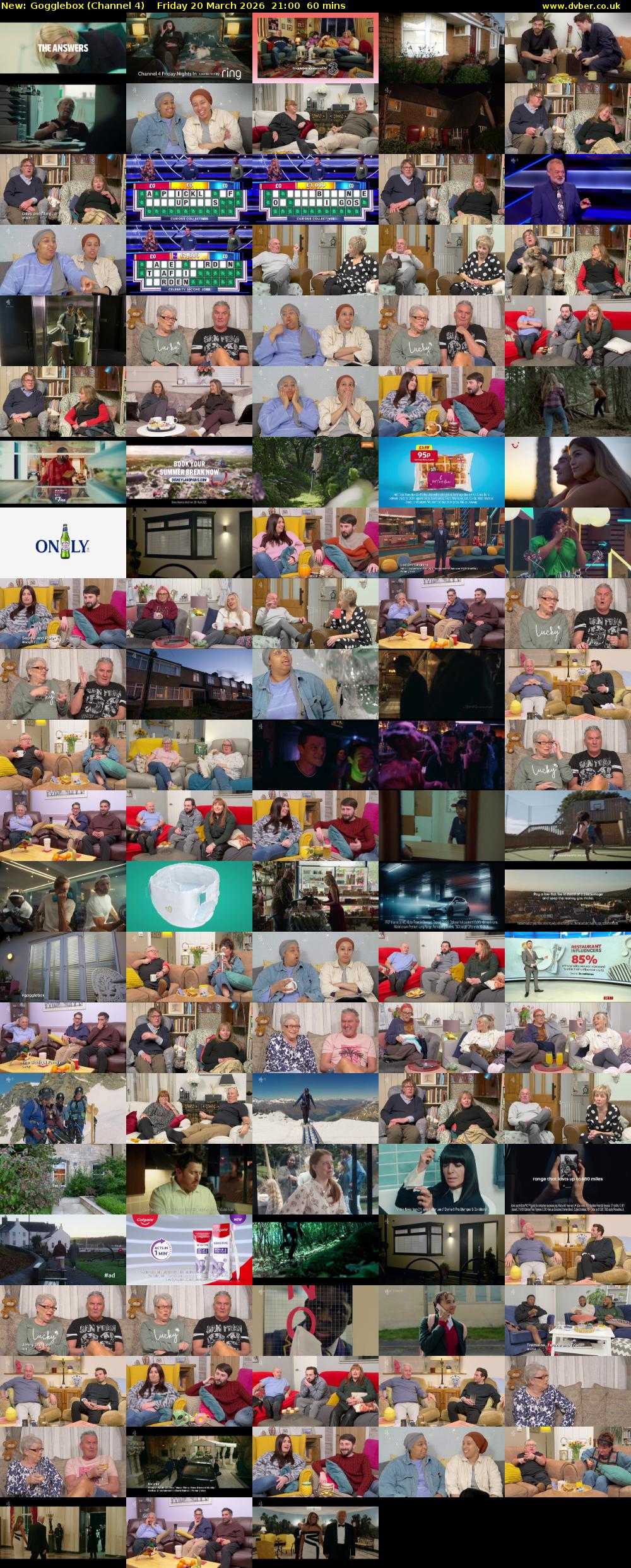 Gogglebox (Channel 4) Friday 20 March 2026 21:00 - 22:00