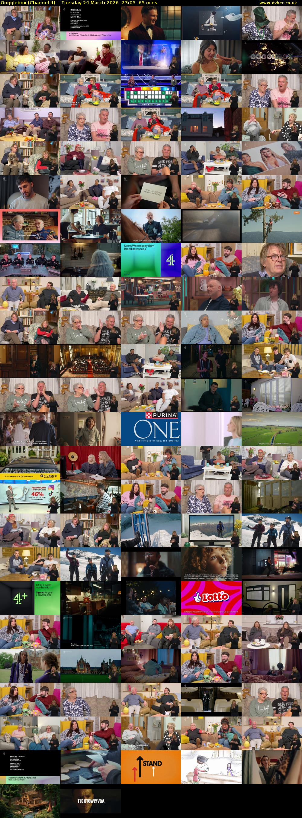 Gogglebox (Channel 4) Tuesday 24 March 2026 23:05 - 00:10