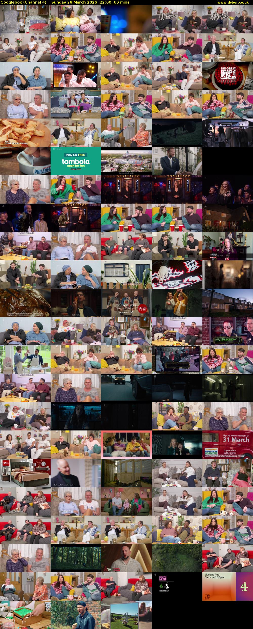 Gogglebox (Channel 4) Sunday 29 March 2026 22:00 - 23:00