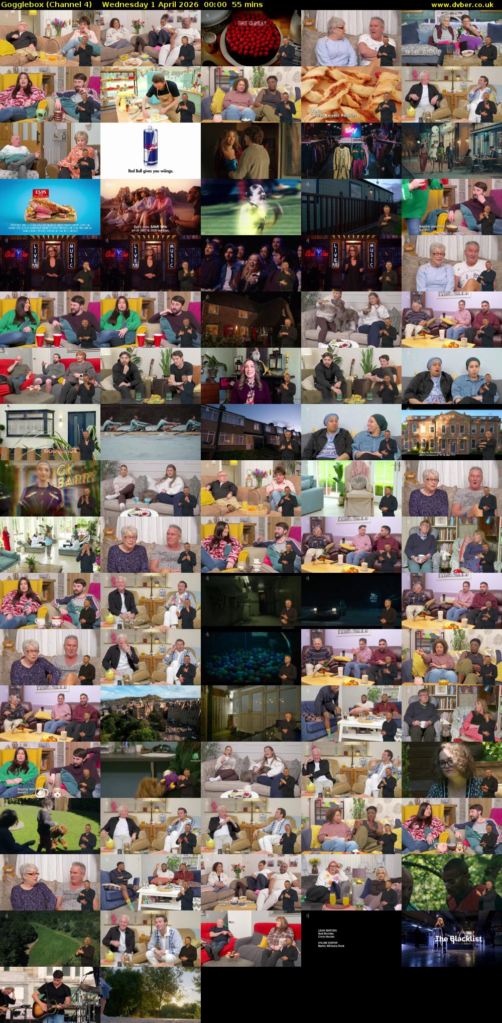 Gogglebox (Channel 4) Wednesday 1 April 2026 00:00 - 00:55