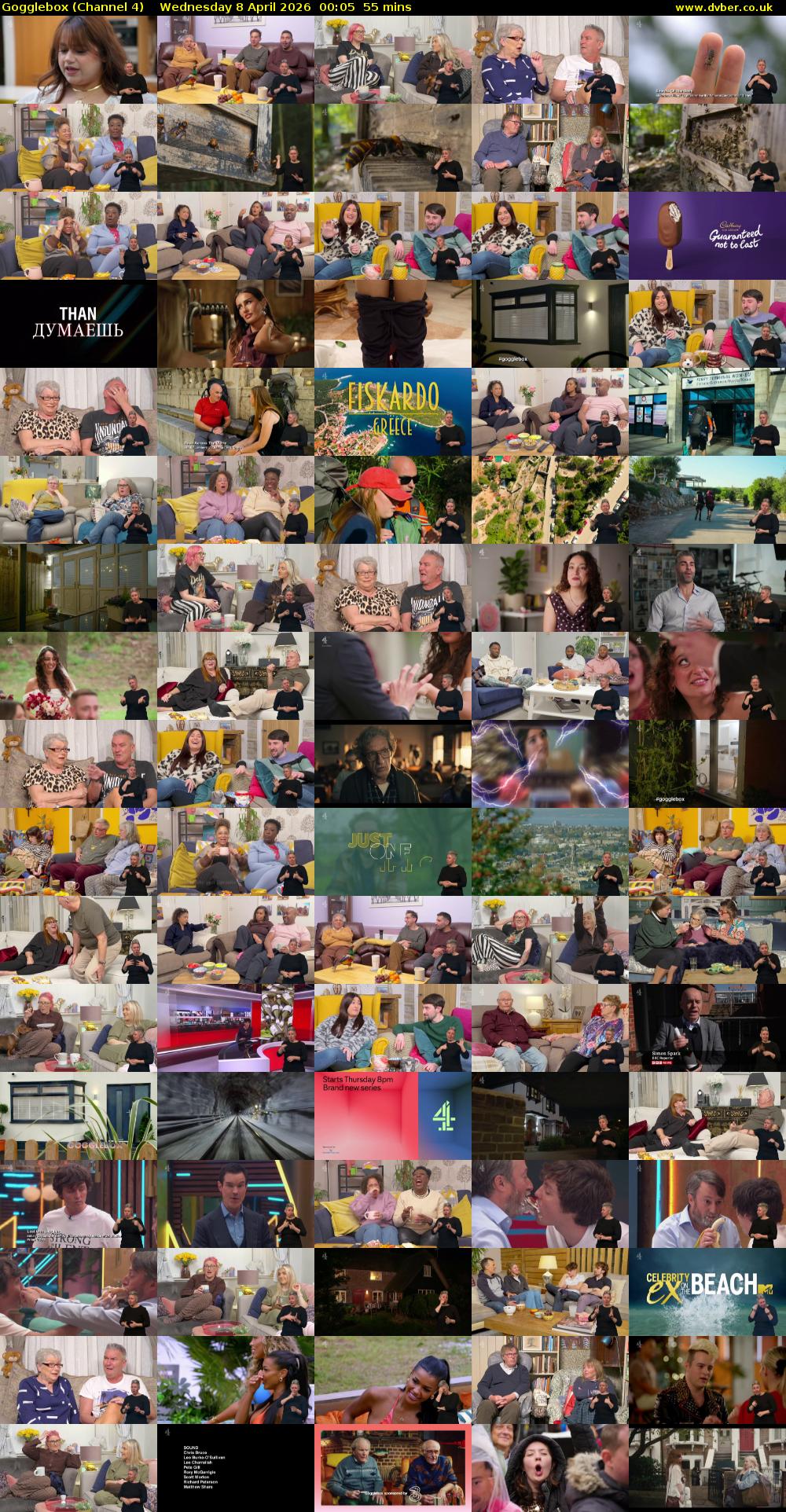 Gogglebox (Channel 4) Wednesday 8 April 2026 00:05 - 01:00