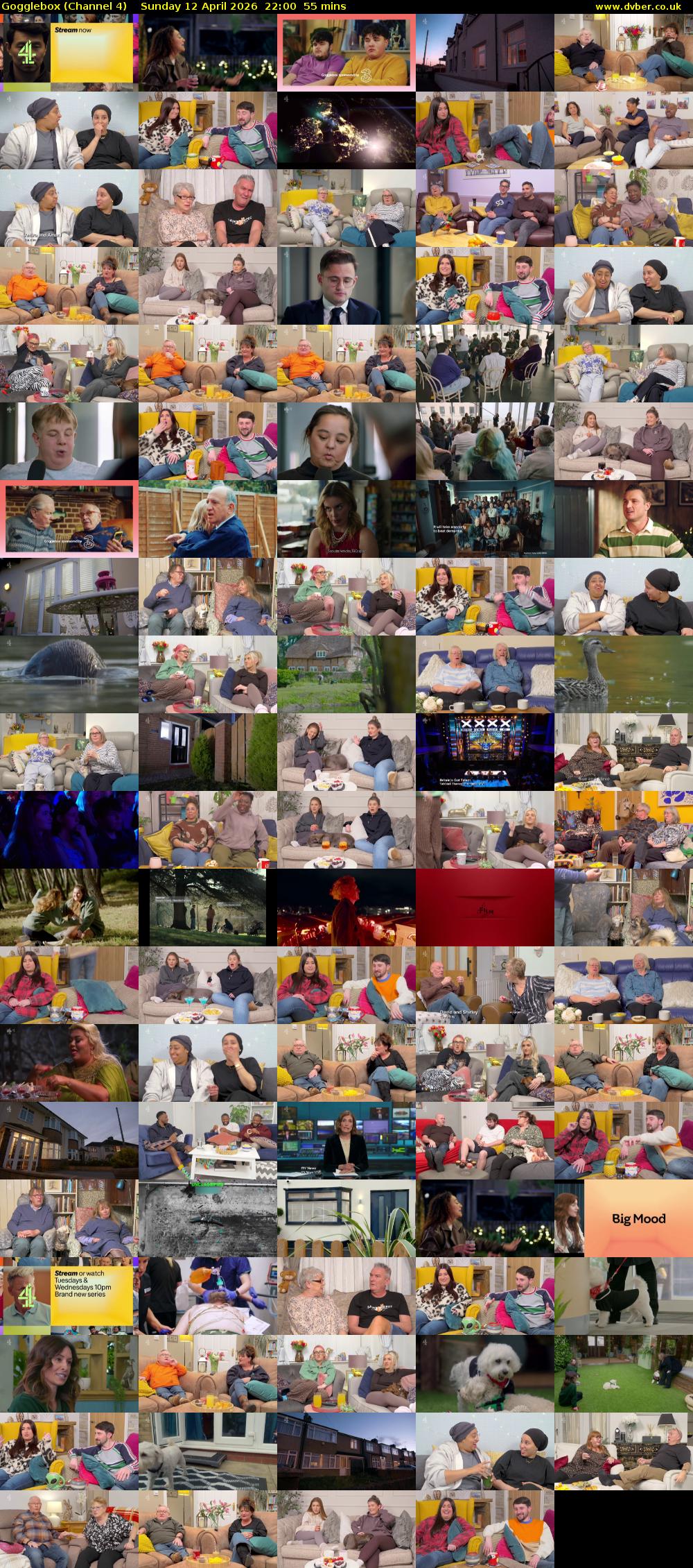 Gogglebox (Channel 4) Sunday 12 April 2026 22:00 - 22:55