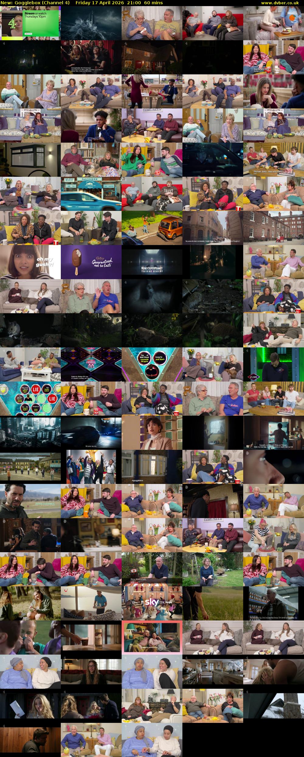 Gogglebox (Channel 4) Friday 17 April 2026 21:00 - 22:00