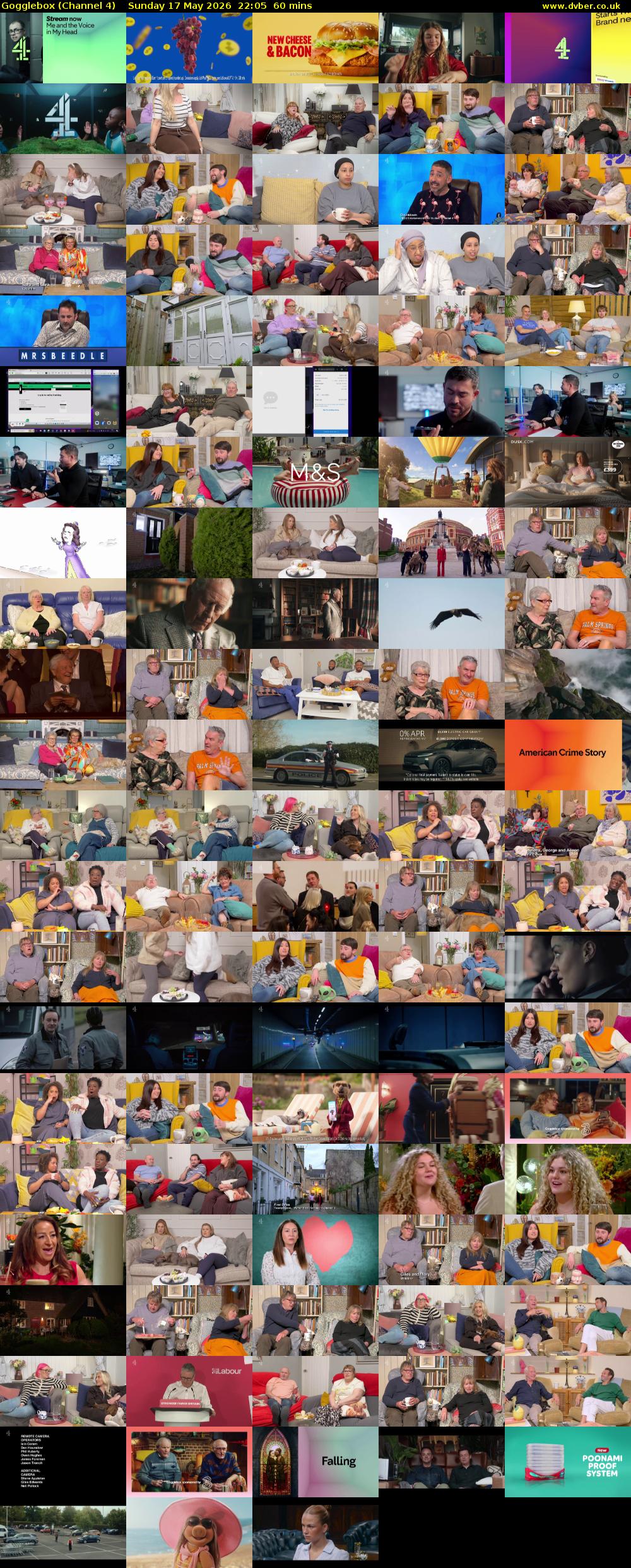 Gogglebox (Channel 4) Sunday 17 May 2026 22:05 - 23:05