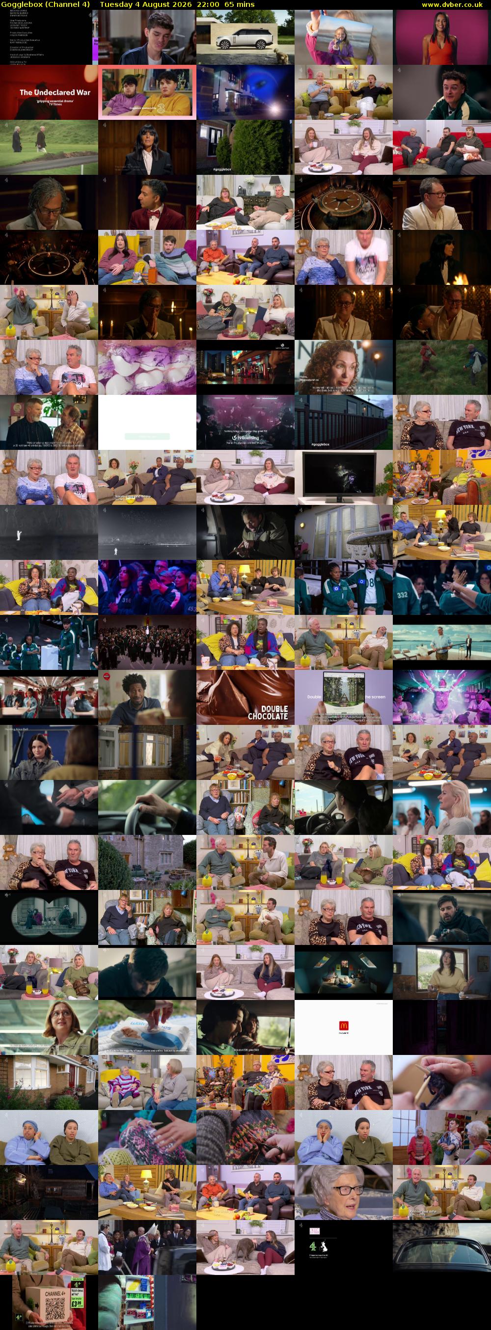 Gogglebox (Channel 4) Tuesday 4 August 2026 22:00 - 23:05