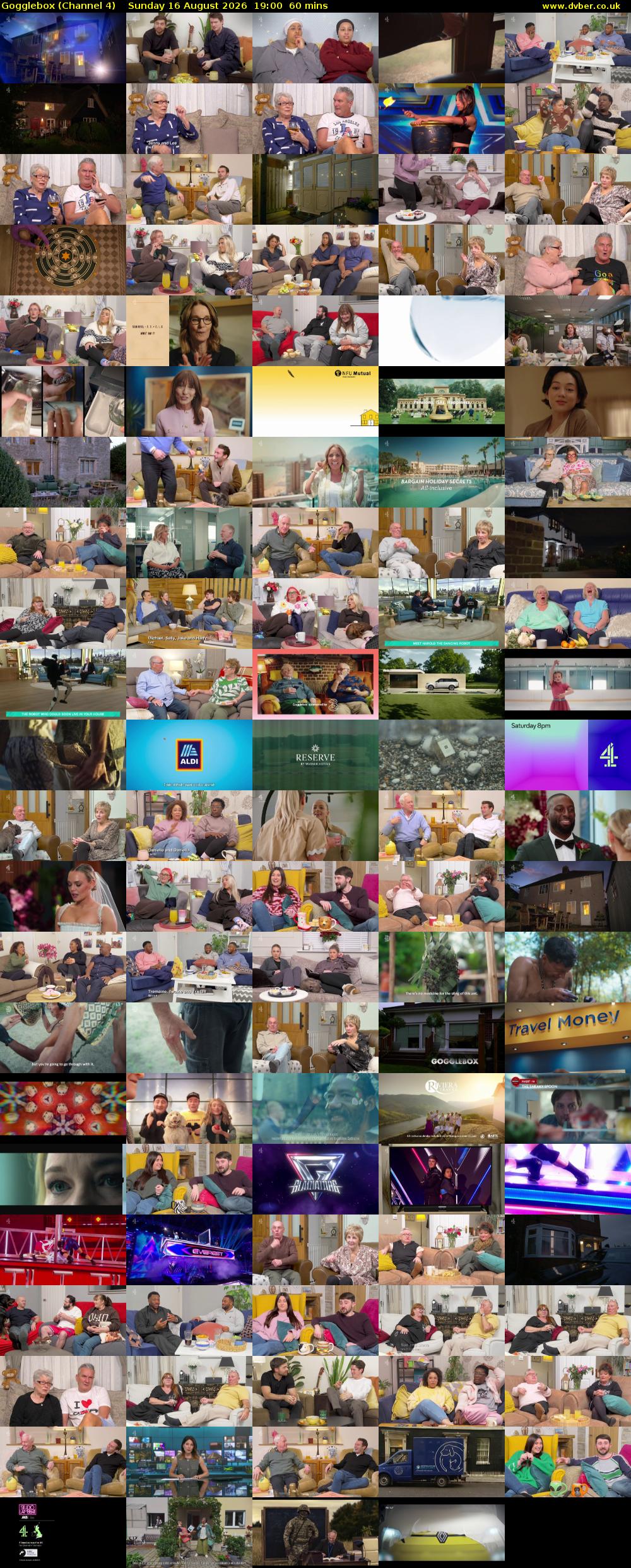 Gogglebox (Channel 4) Sunday 16 August 2026 19:00 - 20:00