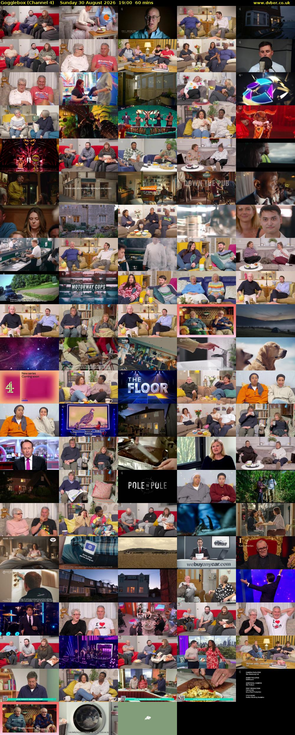 Gogglebox (Channel 4) Sunday 30 August 2026 19:00 - 20:00