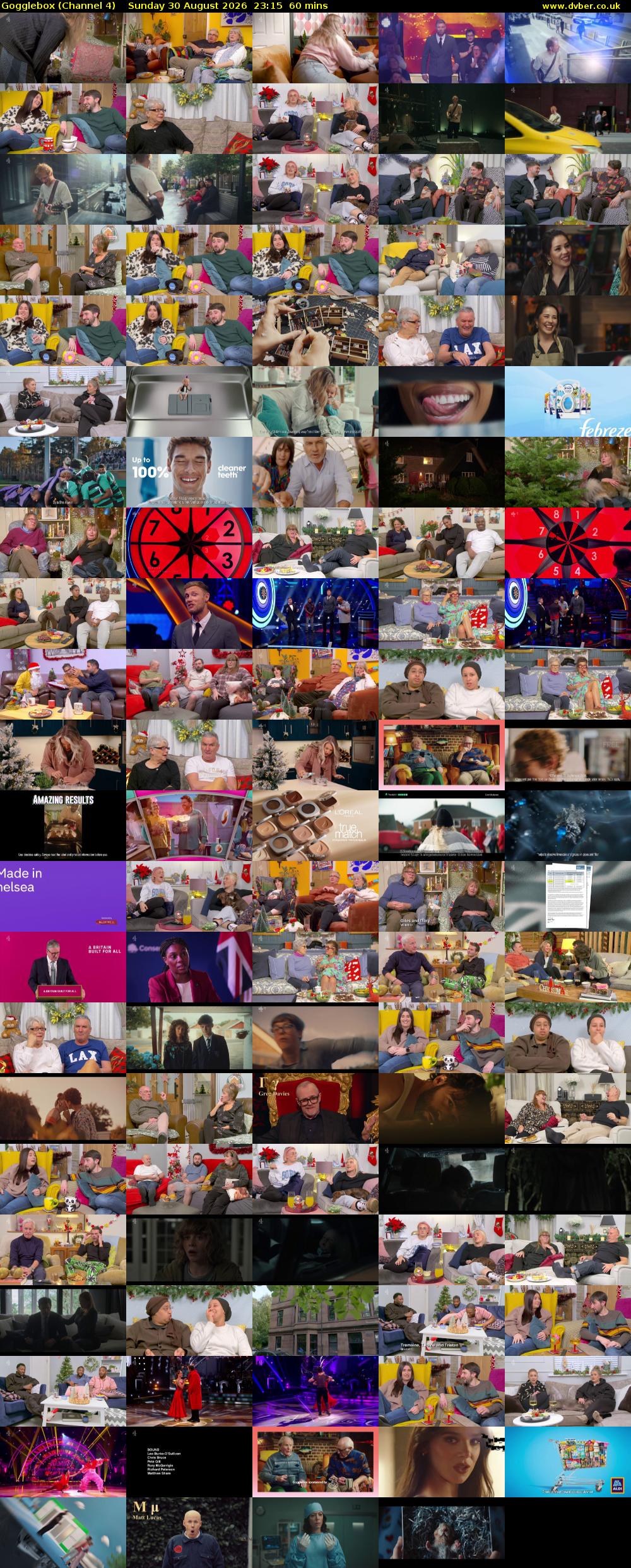 Gogglebox (Channel 4) Sunday 30 August 2026 23:15 - 00:15