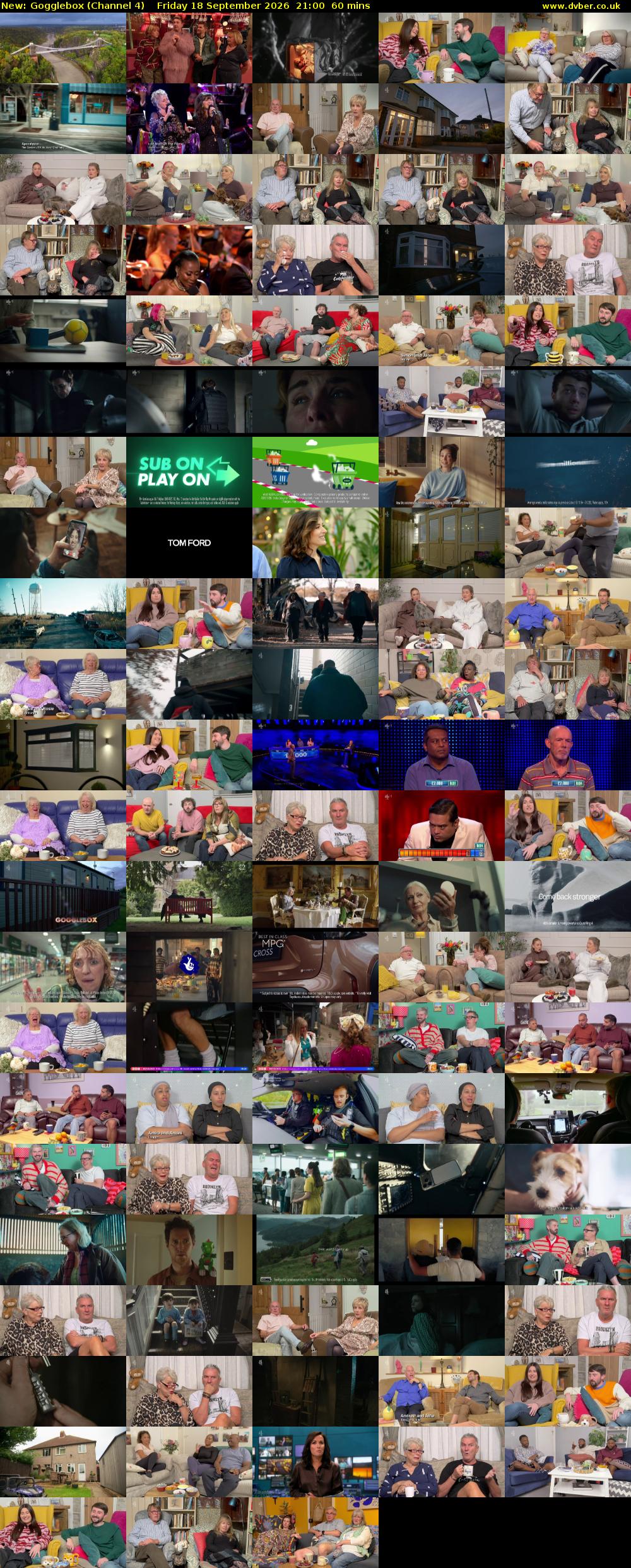 Gogglebox (Channel 4) Friday 18 September 2026 21:00 - 22:00