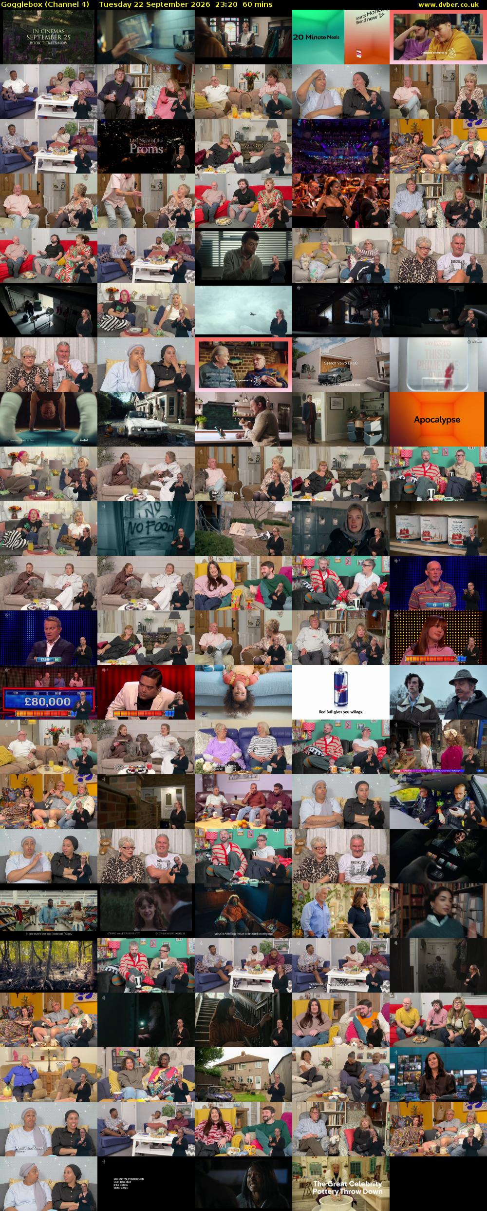 Gogglebox (Channel 4) Tuesday 22 September 2026 23:20 - 00:20
