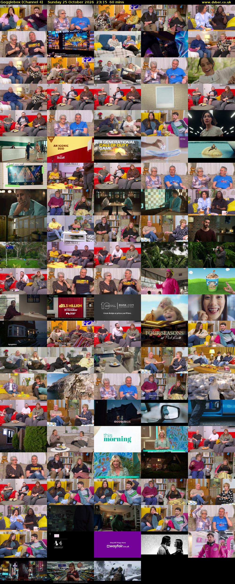 Gogglebox (Channel 4) Sunday 25 October 2026 23:15 - 00:15