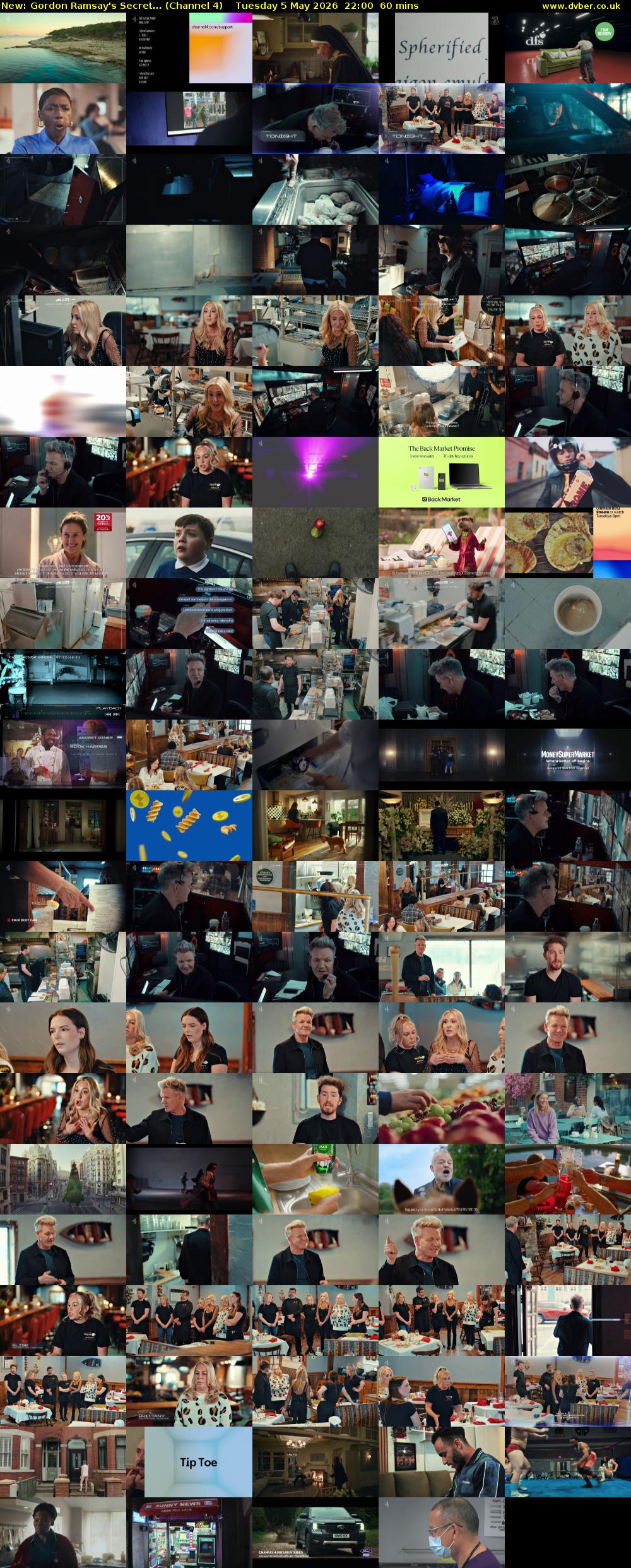 Gordon Ramsay's Secret... (Channel 4) Tuesday 5 May 2026 22:00 - 23:00