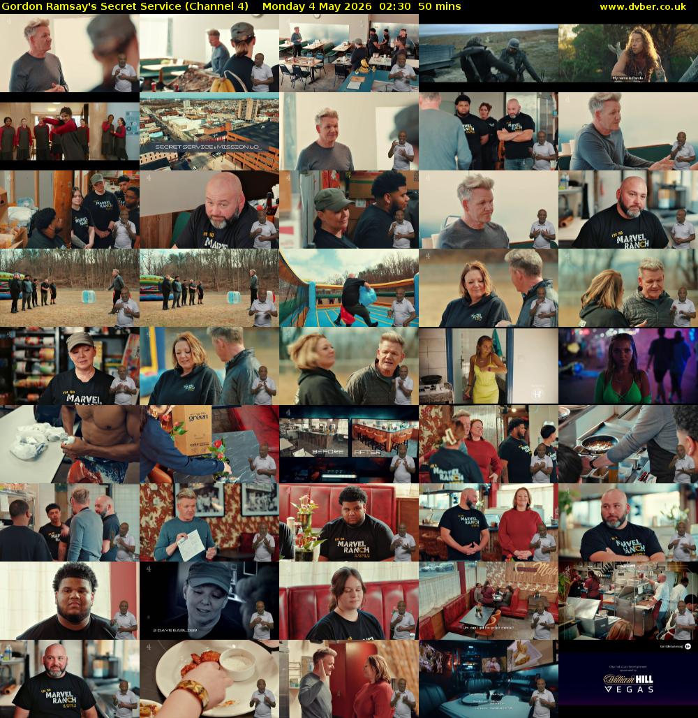Gordon Ramsay's Secret Service (Channel 4) Monday 4 May 2026 02:30 - 03:20