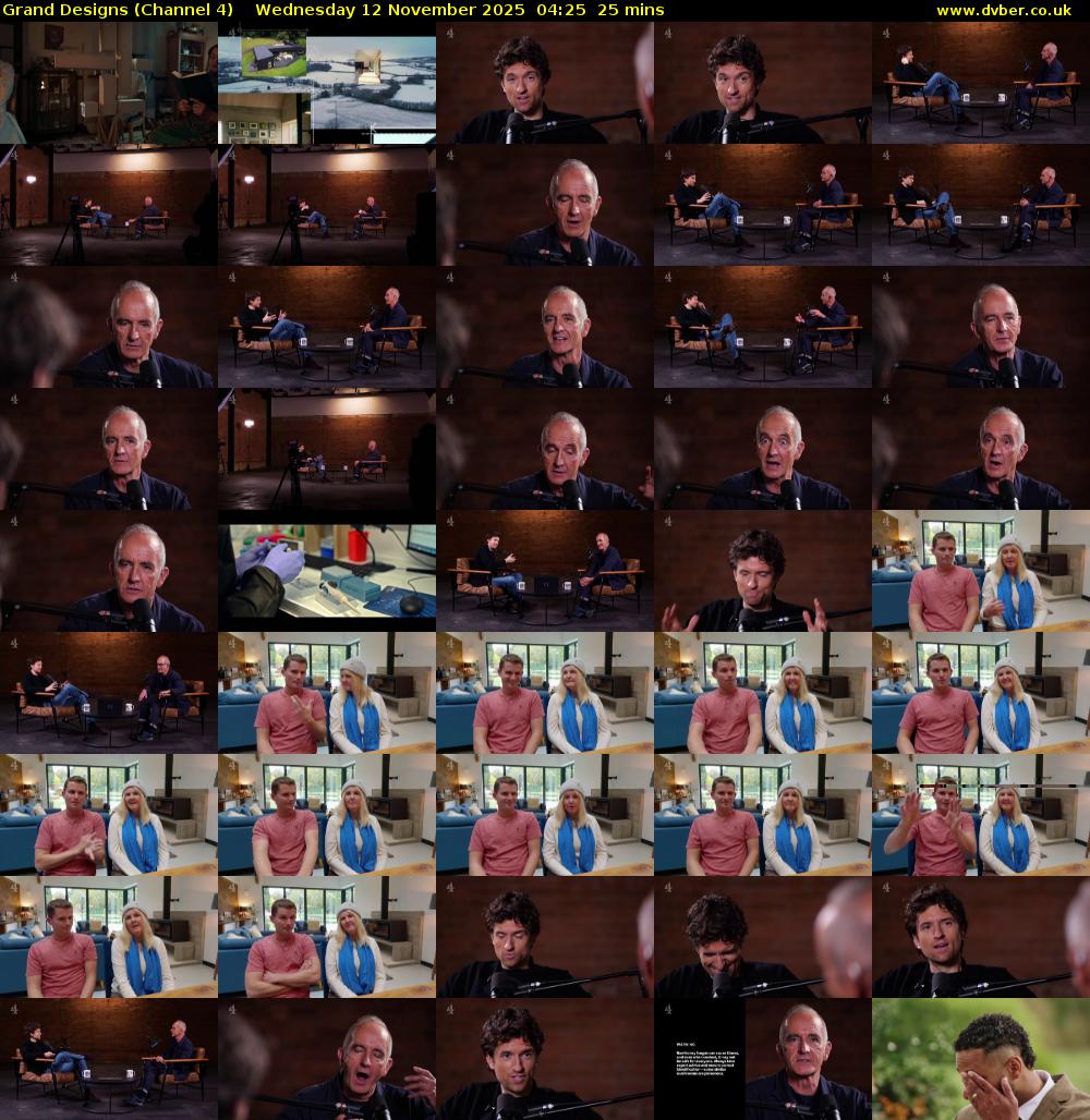 Grand Designs (Channel 4) Wednesday 12 November 2025 04:25 - 04:50