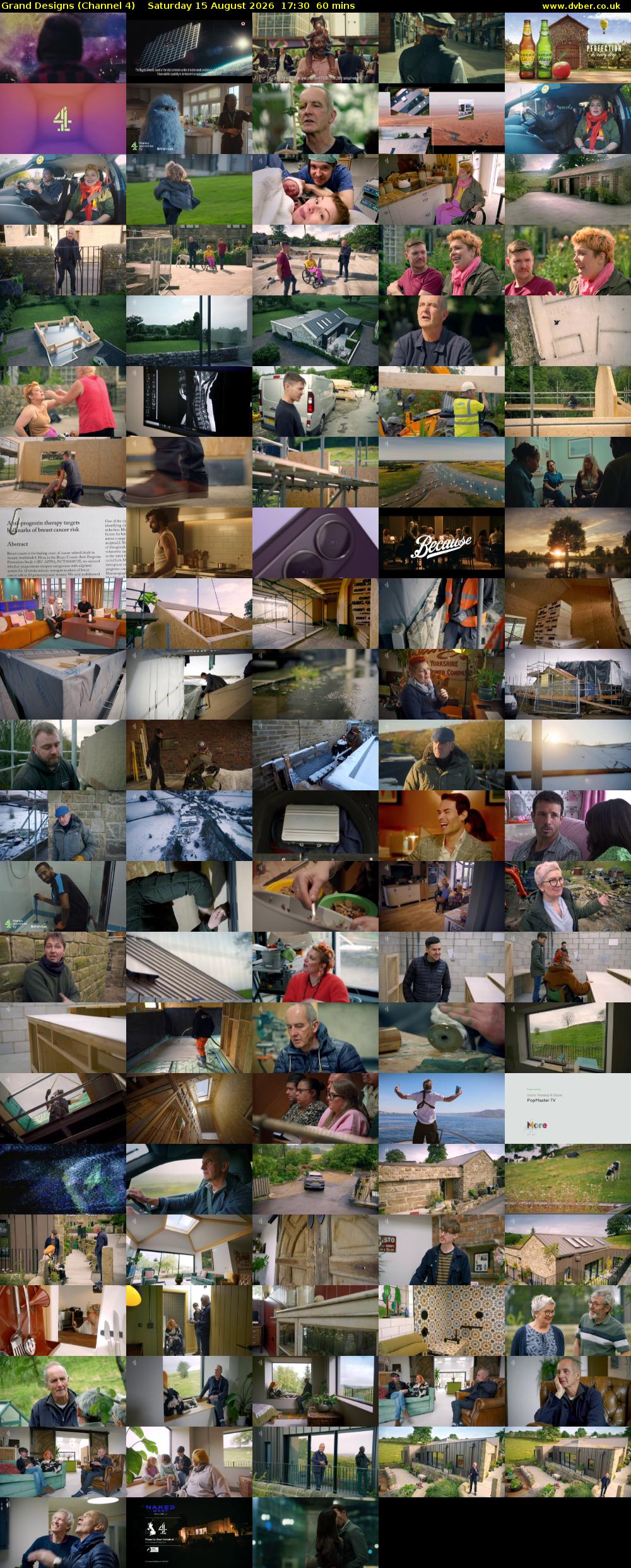 Grand Designs (Channel 4) Saturday 15 August 2026 17:30 - 18:30
