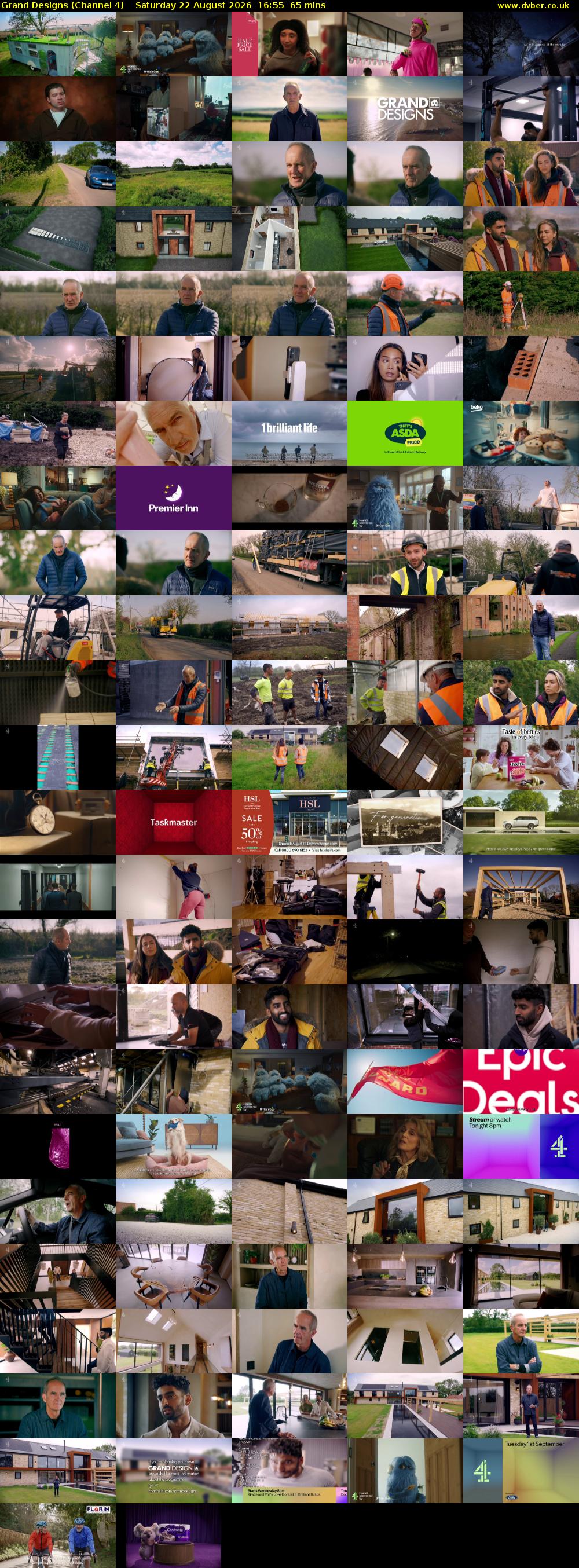 Grand Designs (Channel 4) Saturday 22 August 2026 16:55 - 18:00