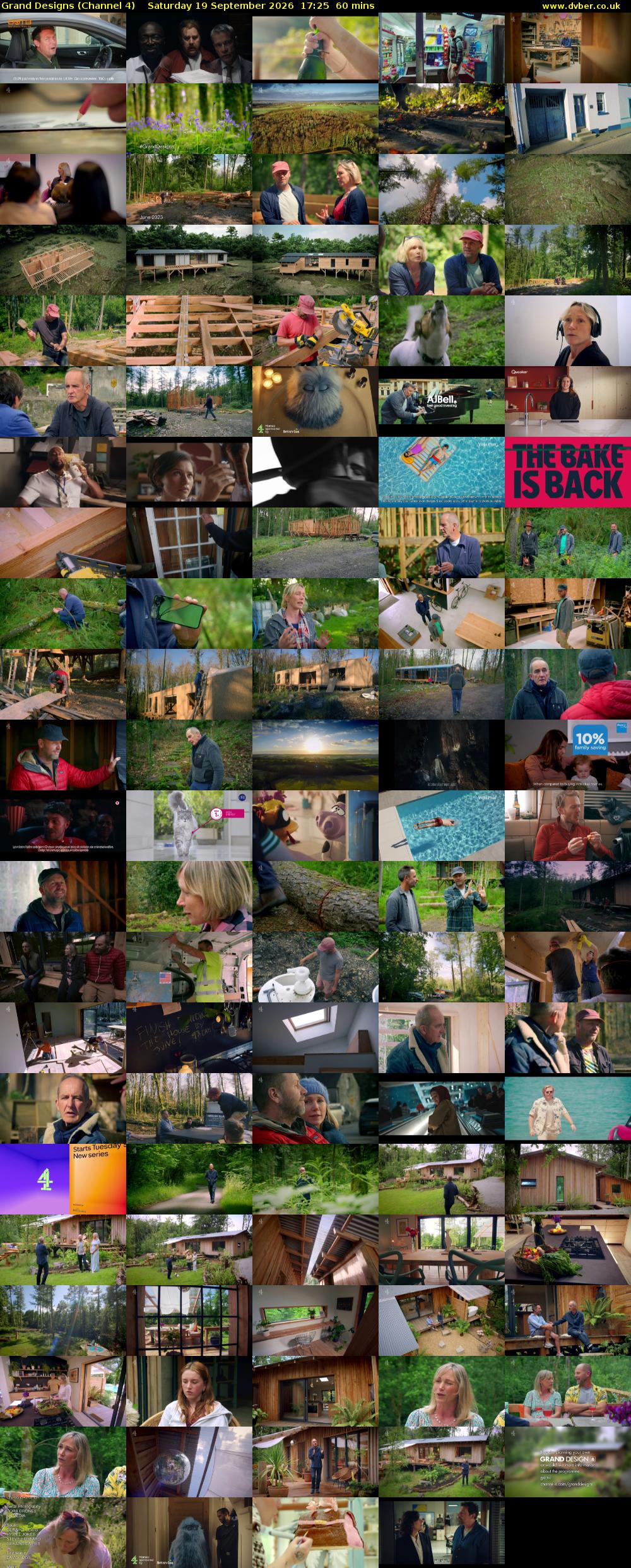 Grand Designs (Channel 4) Saturday 19 September 2026 17:25 - 18:25
