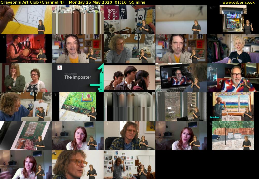Grayson's Art Club (Channel 4) Monday 25 May 2020 01:10 - 02:05