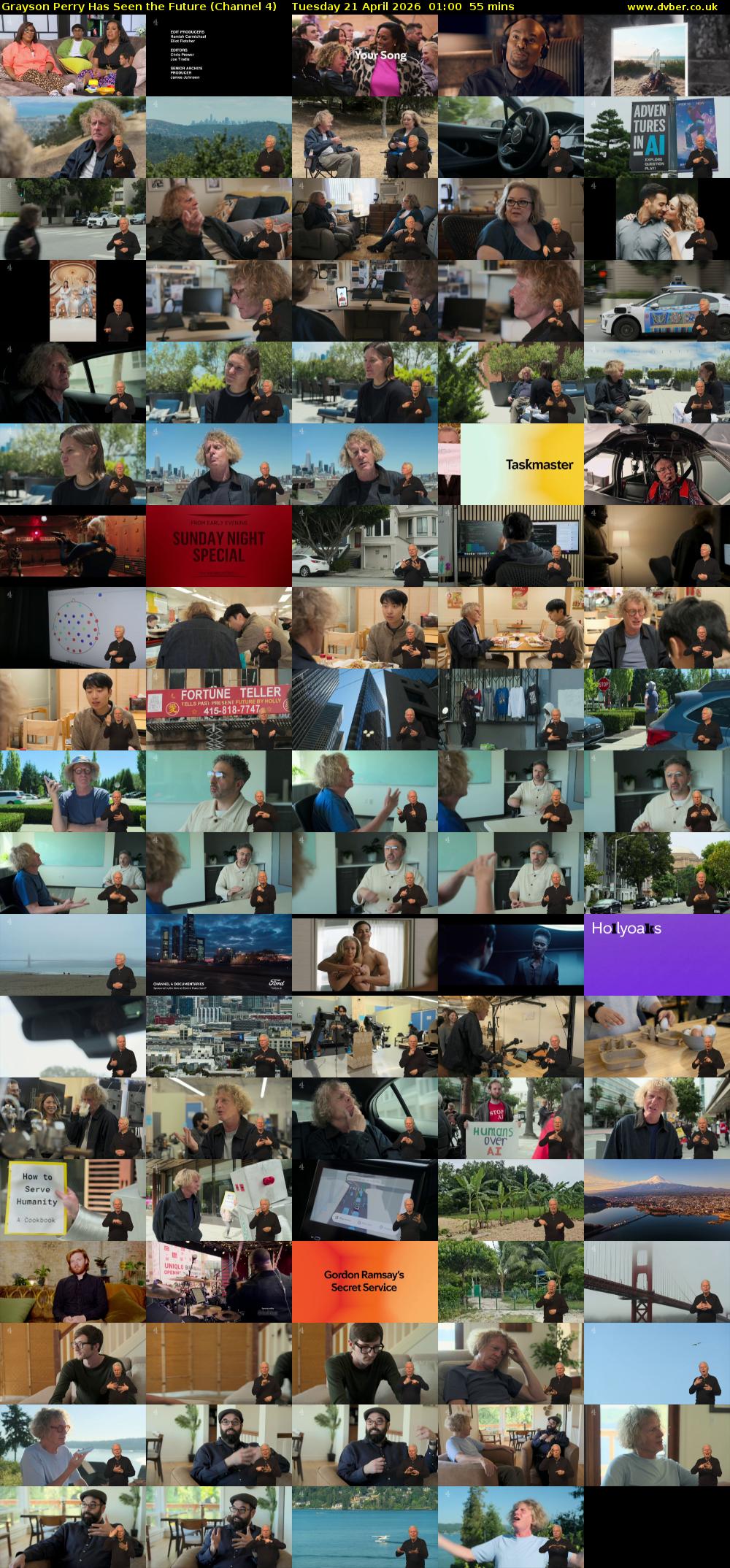 Grayson Perry Has Seen the Future (Channel 4) Tuesday 21 April 2026 01:00 - 01:55