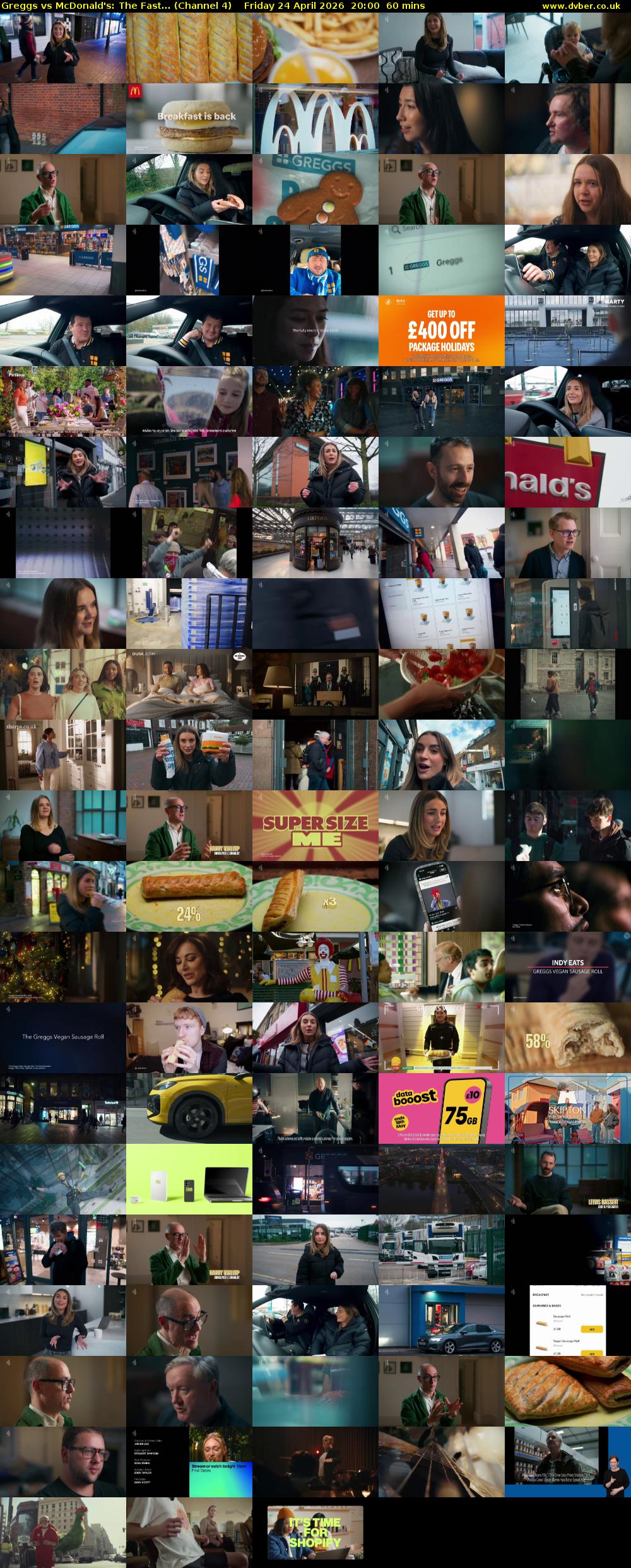 Greggs vs McDonald's: The Fast... (Channel 4) Friday 24 April 2026 20:00 - 21:00