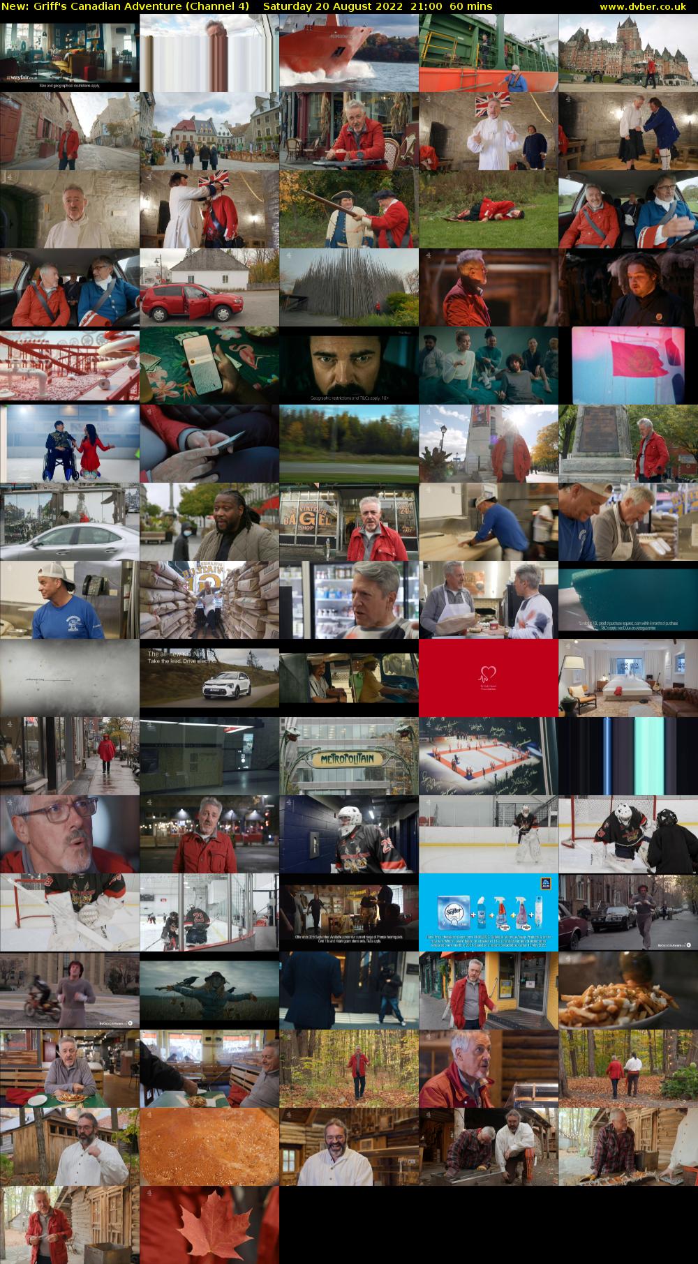 Griff's Canadian Adventure (Channel 4) Saturday 20 August 2022 21:00 - 22:00