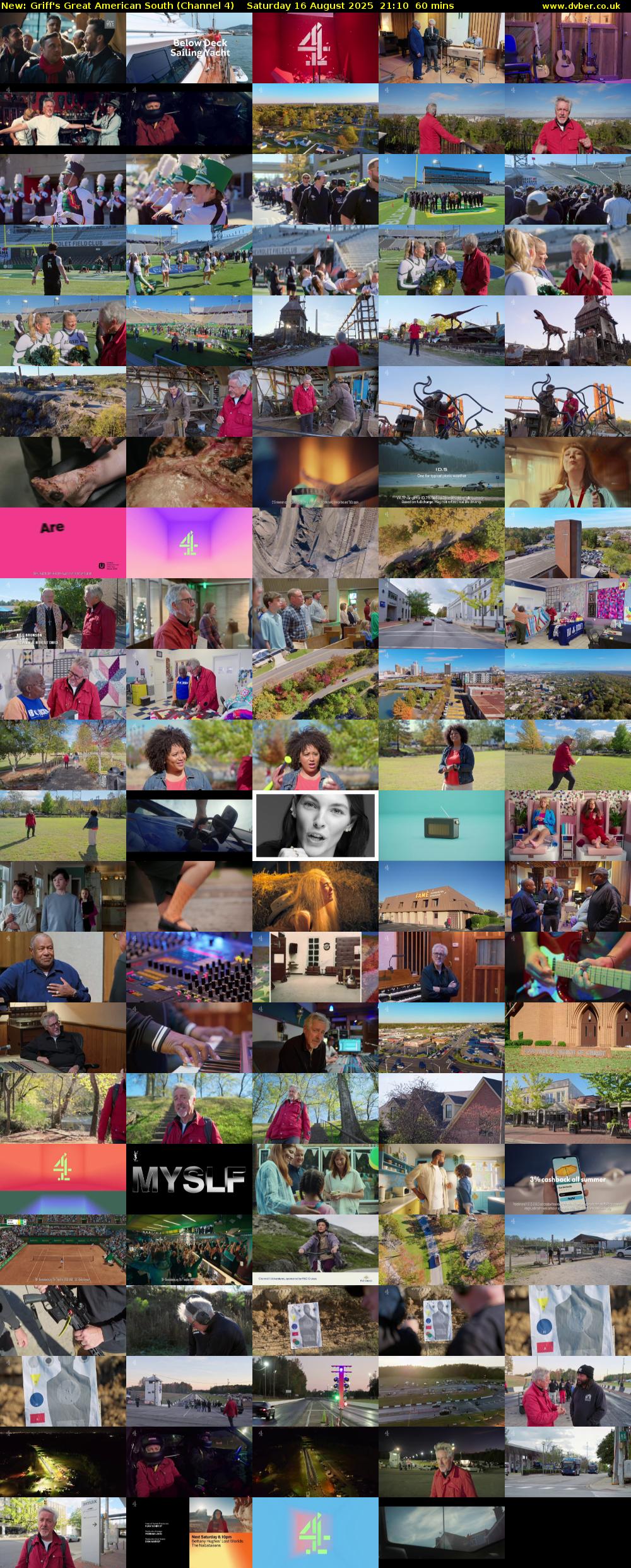 Griff's Great American South (Channel 4) Saturday 16 August 2025 21:10 - 22:10