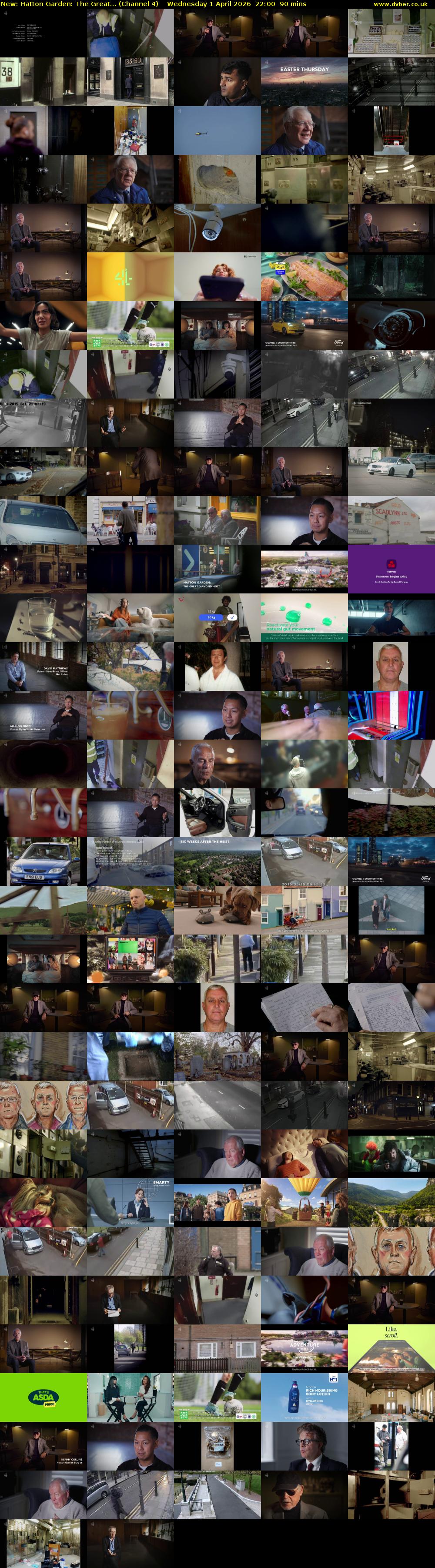 Hatton Garden: The Great... (Channel 4) Wednesday 1 April 2026 22:00 - 23:30