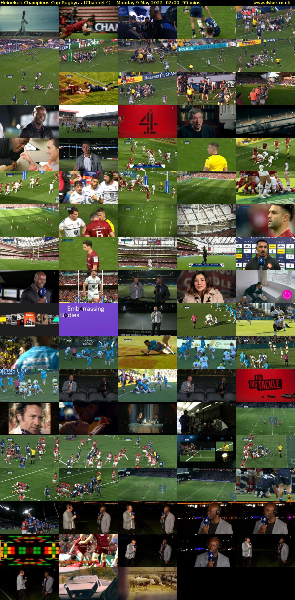 Heineken Champions Cup Rugby:... (Channel 4) Monday 9 May 2022 02:00 - 02:55