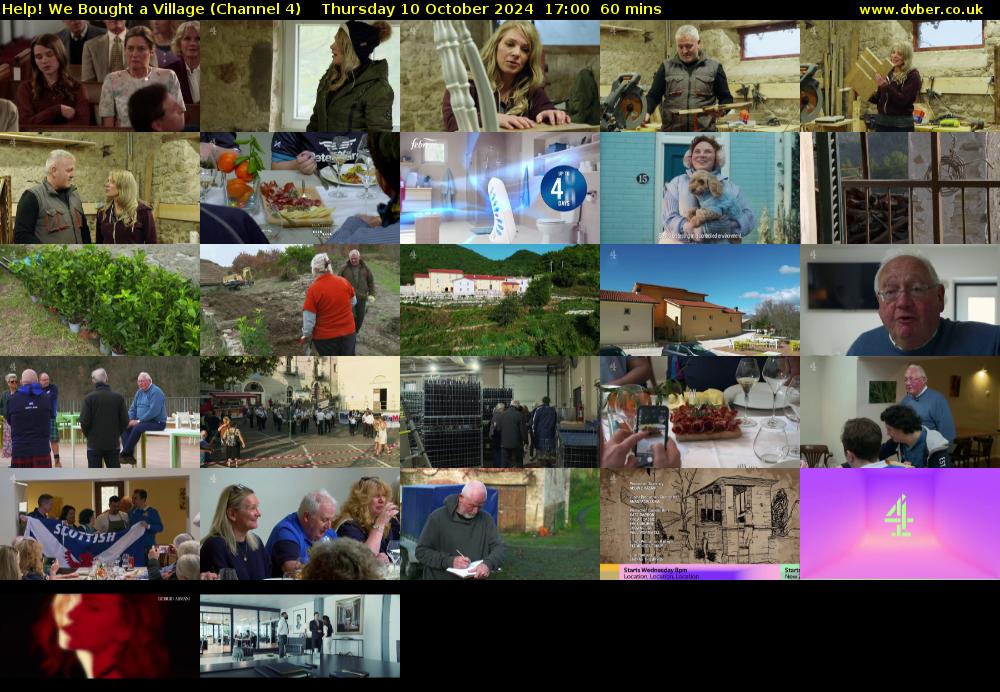 Help! We Bought a Village (Channel 4) Thursday 10 October 2024 17:00 - 18:00