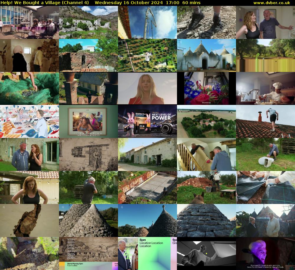 Help! We Bought a Village (Channel 4) Wednesday 16 October 2024 17:00 - 18:00