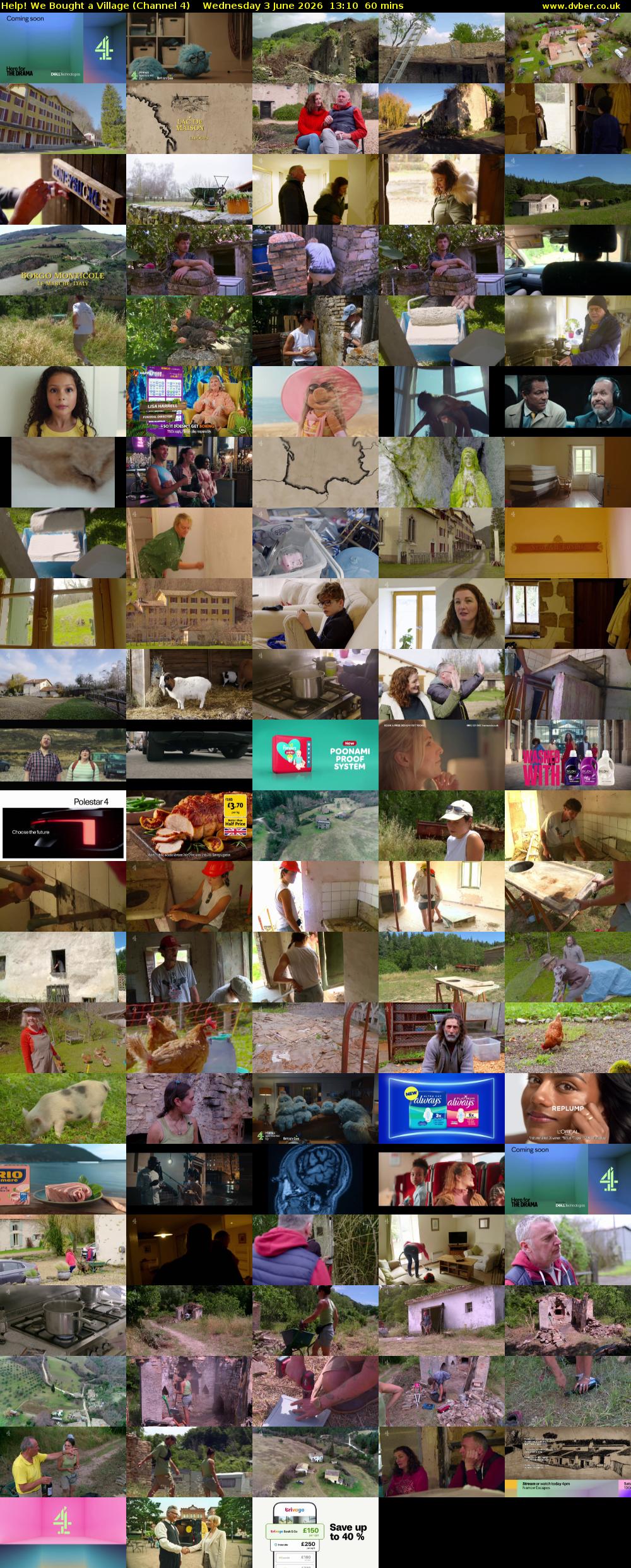 Help! We Bought a Village (Channel 4) Wednesday 3 June 2026 13:10 - 14:10