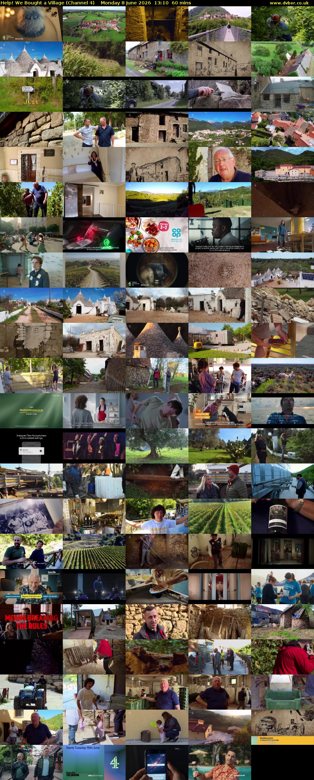 Help! We Bought a Village (Channel 4) Monday 8 June 2026 13:10 - 14:10