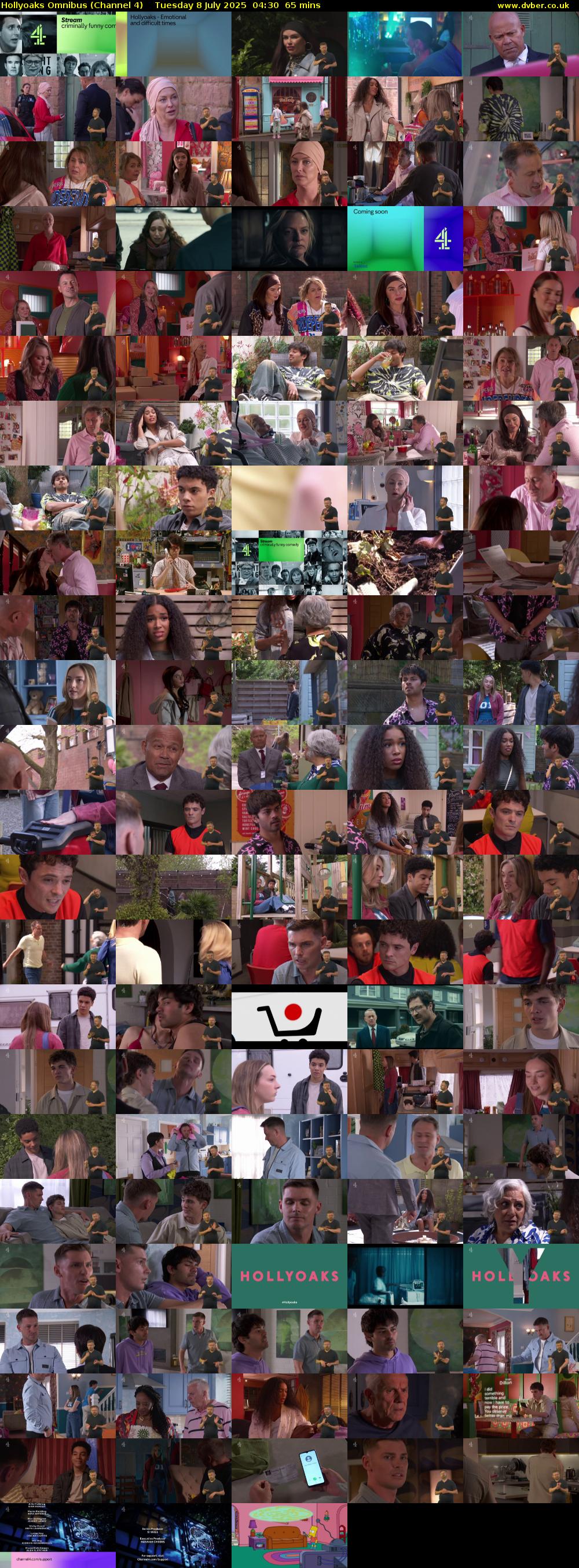 Hollyoaks Omnibus (Channel 4) Tuesday 8 July 2025 04:30 - 05:35