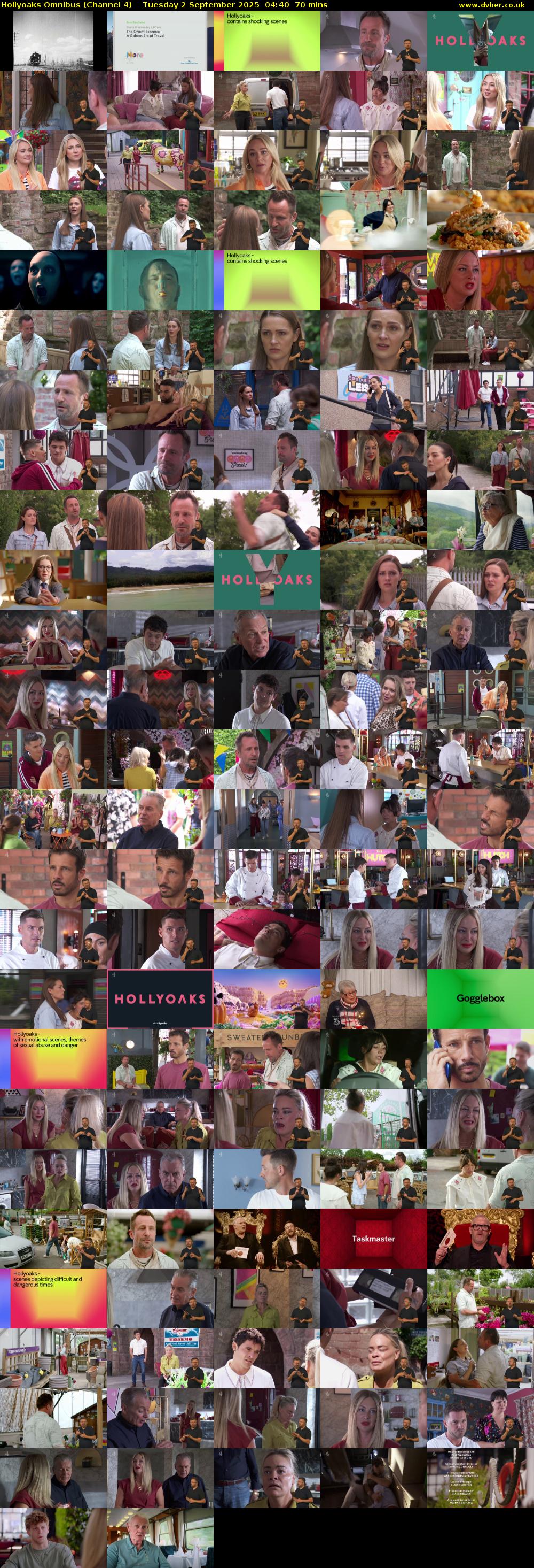 Hollyoaks Omnibus (Channel 4) Tuesday 2 September 2025 04:40 - 05:50