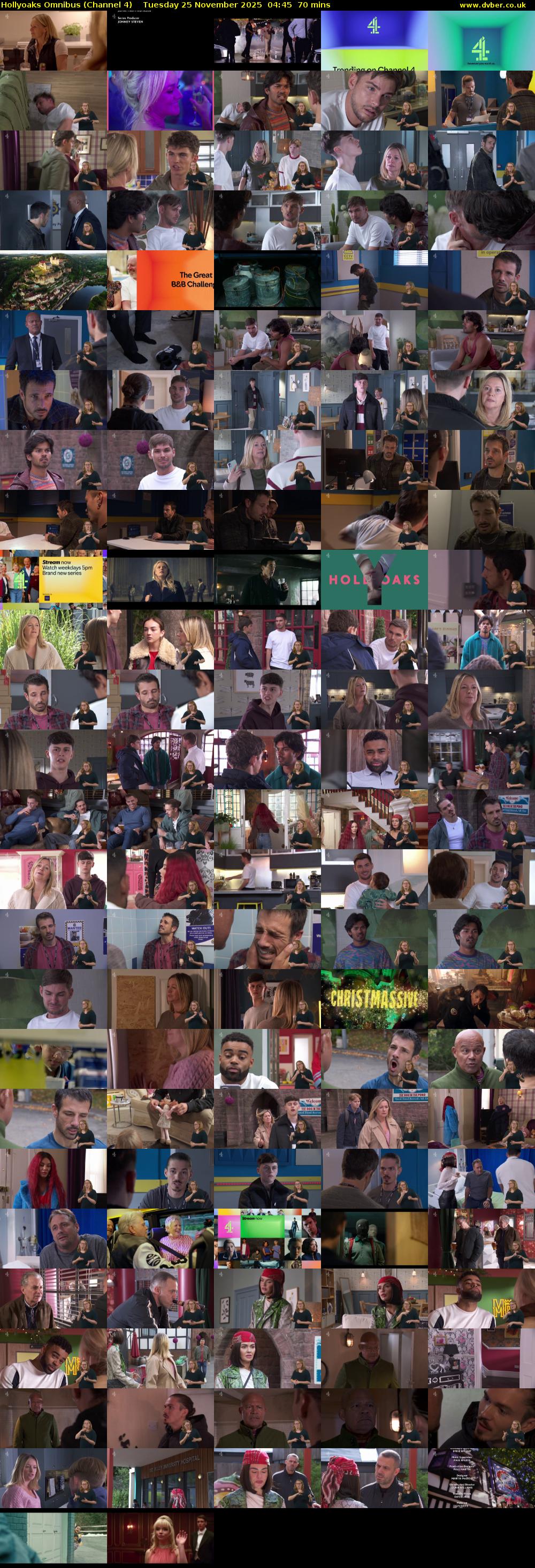 Hollyoaks Omnibus (Channel 4) Tuesday 25 November 2025 04:45 - 05:55