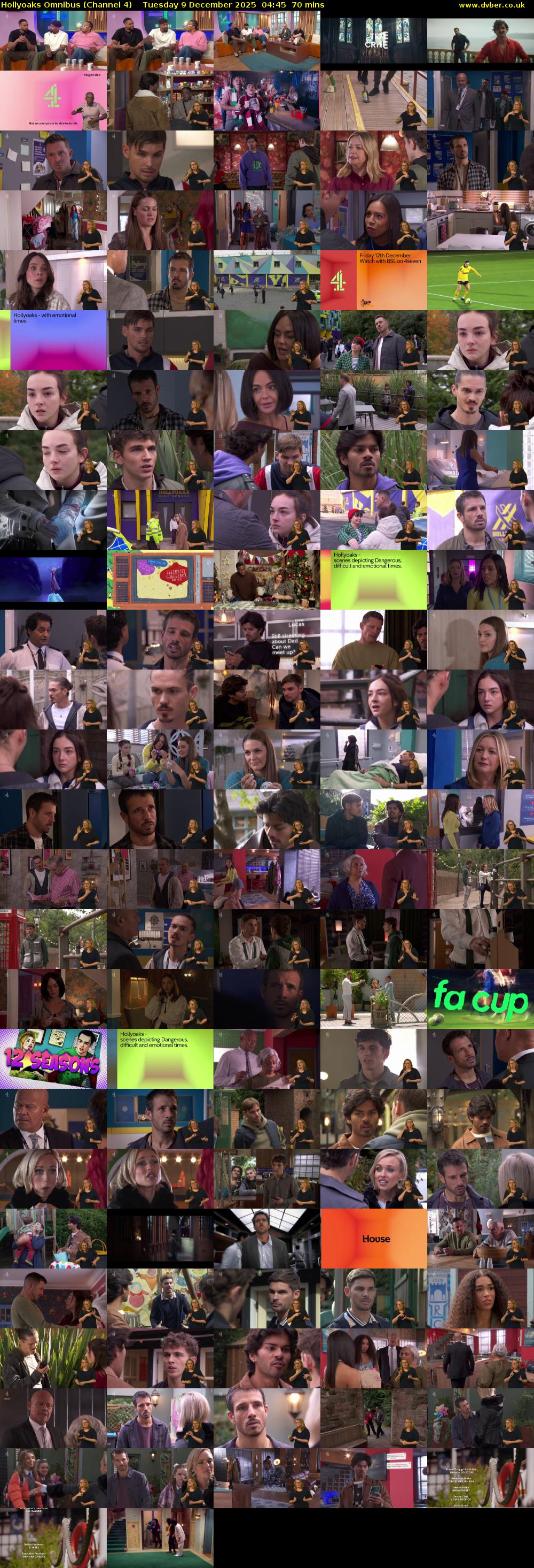 Hollyoaks Omnibus (Channel 4) Tuesday 9 December 2025 04:45 - 05:55