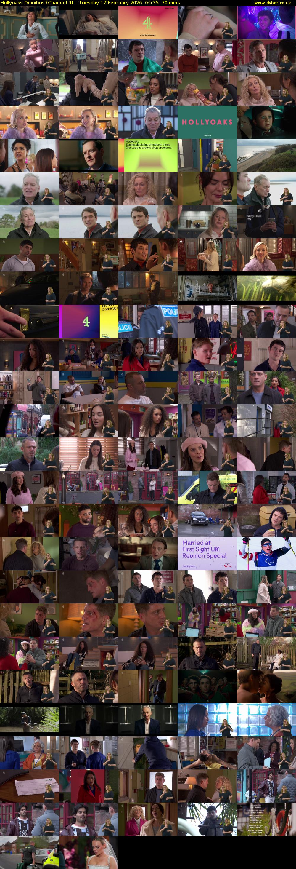 Hollyoaks Omnibus (Channel 4) Tuesday 17 February 2026 04:35 - 05:45